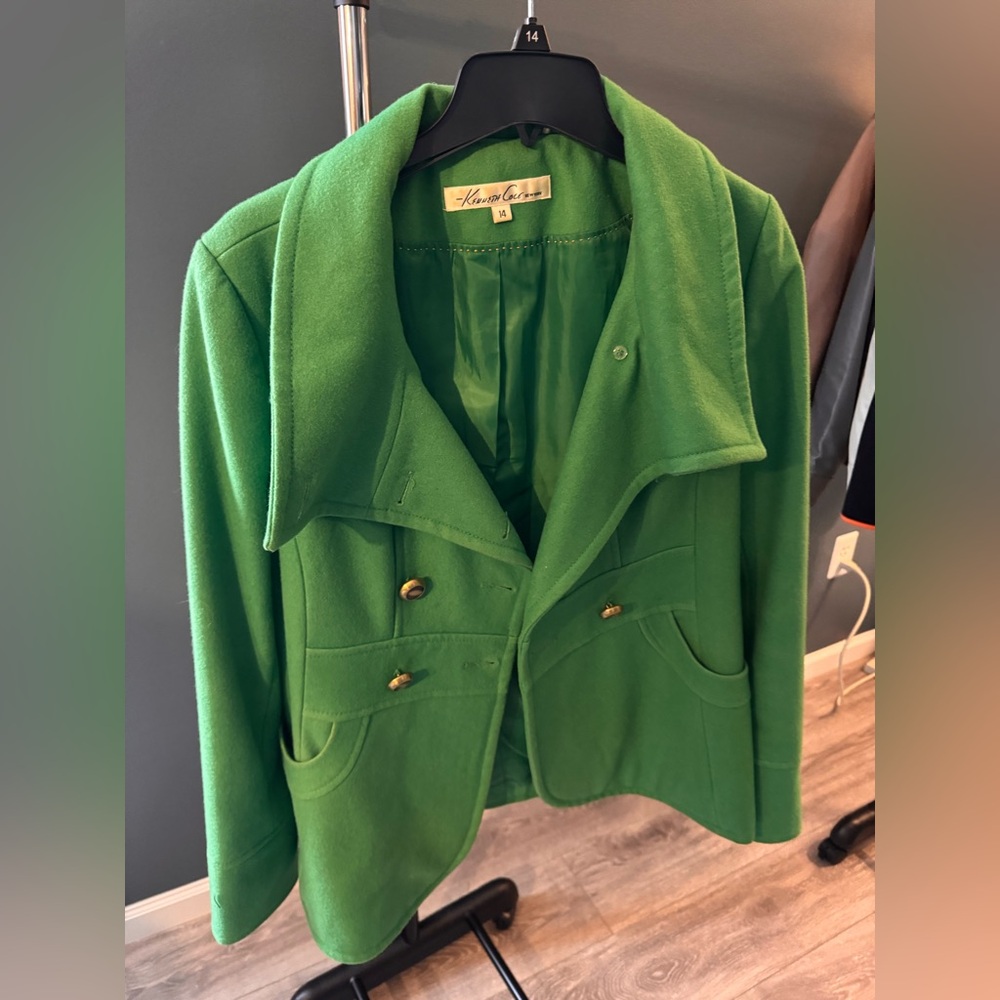 Kenneth Cole New York- Green Double-Breasted Women's Jacket